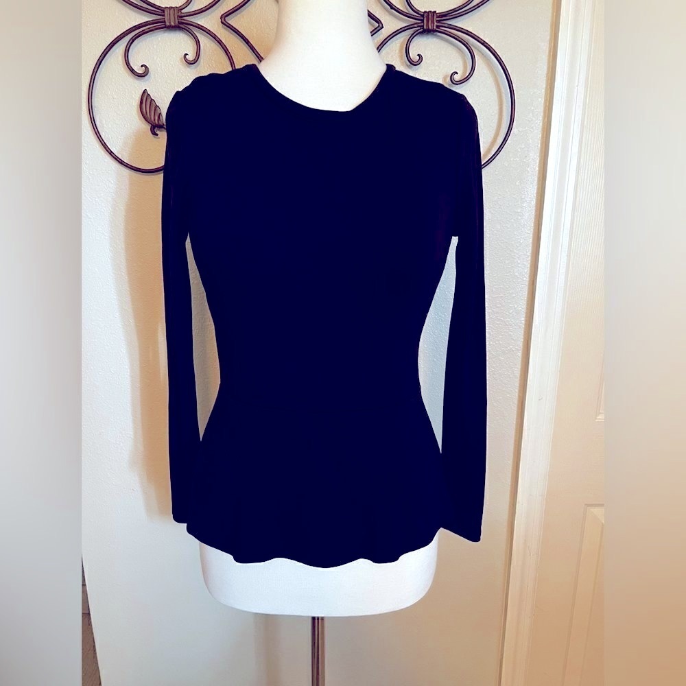 Ann Taylor SP black peplum top NWOT